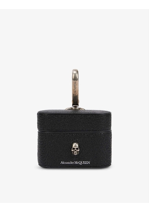Skull-embellished leather AirPods case