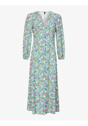 Lara floral-pattern woven midi dress