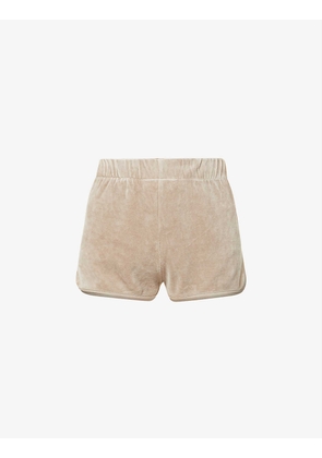 ESSENTIALS brand-patch high-rise cotton-blend shorts