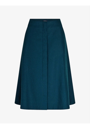 Majorque high-rise linen midi skirt