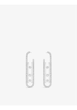 Move 10th 18ct white-gold and diamond earrings