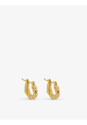 Waves 18ct yellow gold-plated brass and pearl earrings