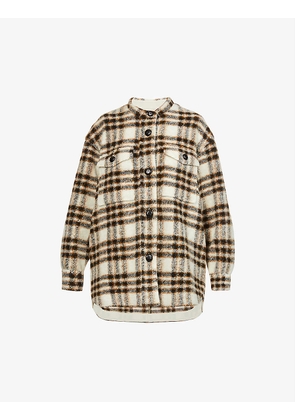 Harveli check-print wool-blend jacket