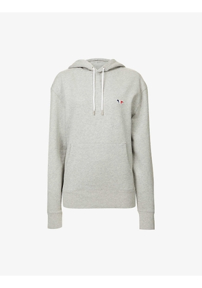 Fox-embroidered cotton-jersey hoody