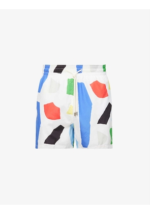 Shapes all-over pattern woven swim shorts