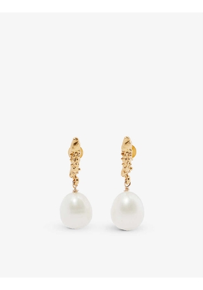 The Lustre of the Moon 24ct gold-plated bronze earrings