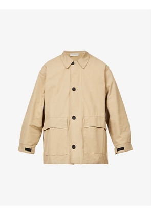 ESSENTIALS Barn branded-tab oversized cotton-blend jacket