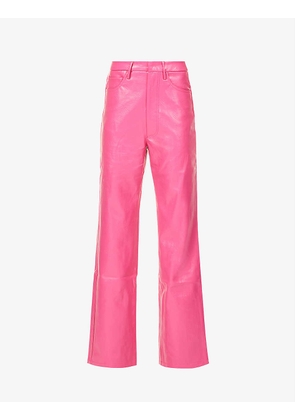 Rotie wide-leg high-rise faux-leather trousers