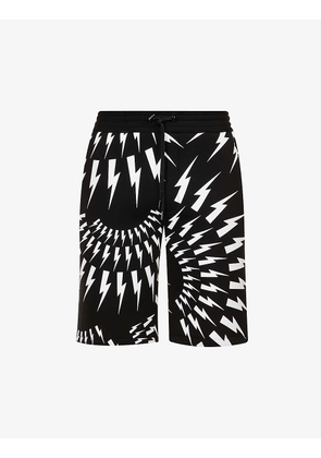 Crazy Bolts graphic-print stretch-woven shorts