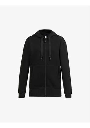 Fleece-lined relaxed-fit cotton-blend hoody