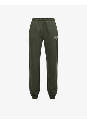 Logo-embroidered tapered-leg high-rise cotton-jersey jogging bottoms