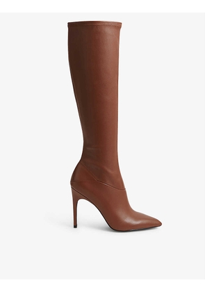 Carina pointed-toe leather heeled boots