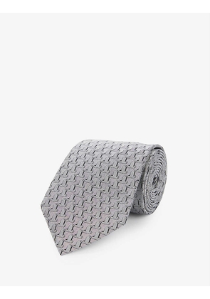 Jacquard-pattern silk tie