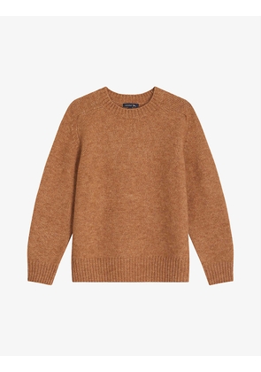 Envie ribbed-collar stretch-knitted jumper