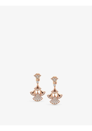 Divas Dream tiered 18ct rose-gold and 1.83ct diamond earrings