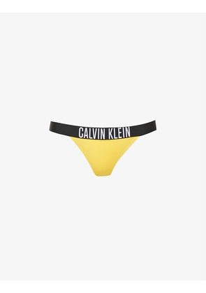 Intense Power logo-print mid-rise bikini bottoms