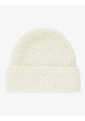 Arrow-embroidered wool-blend beanie