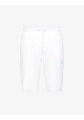 Lgoo-embroidered cotton-blend jersey shorts