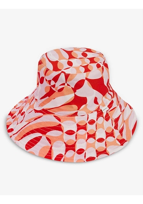 Poolside abstract-print cotton-canvas bucket hat
