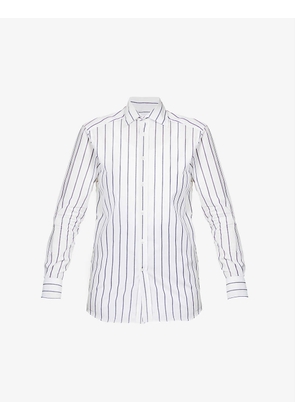 The Boyfriend striped organic-cotton shirt
