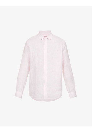 Giles long-sleeved spread-collar linen shirt
