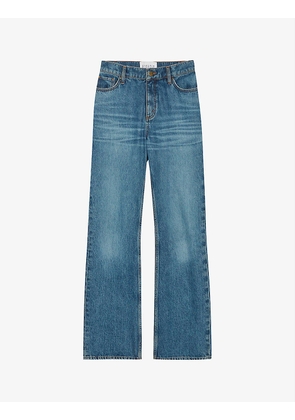 Planete high-rise straight-leg stretch-denim jeans