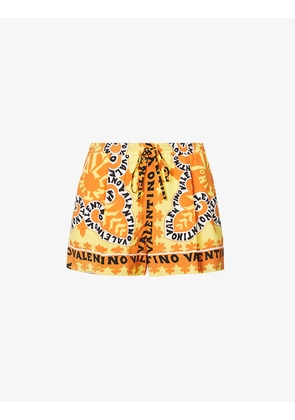 Crepe de Chine bandana-print silk shorts