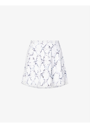 Floyd snake-print stretch-woven mini skirt