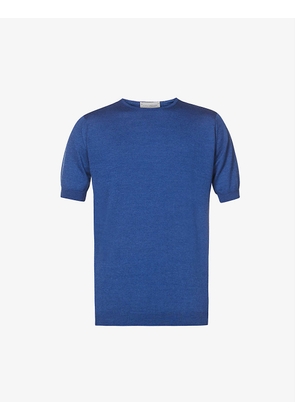Regular-fit crewneck wool and cotton-blend T-shirt
