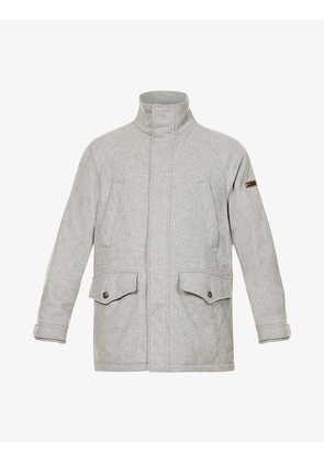 Mandell funnel-neck regular-fit recycled-wool-blend jacket