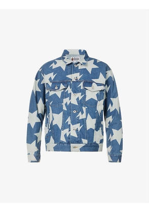 BAPE STA graphic-pattern relaxed-fit denim jacket