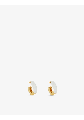 Feminine Waves enamel and 18ct gold-plated brass earrings