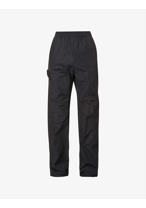 Technical regular-fit straight-leg cotton-blend trousers