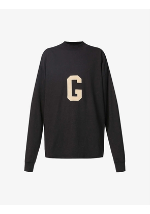 G-embossed oversized cotton-jersey top