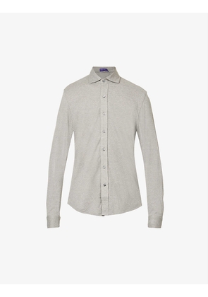 Jacquard-effect regular-fit cotton-jersey shirt