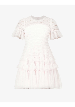 Valentine ruffled recycled polyester mini dress