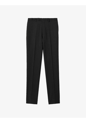 Flecked-detail mid-rise wool suit trousers