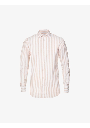 Beach striped linen and cotton-blend shirt