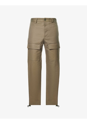 Relaxed-fit straight-leg cotton-canvas cargo trousers