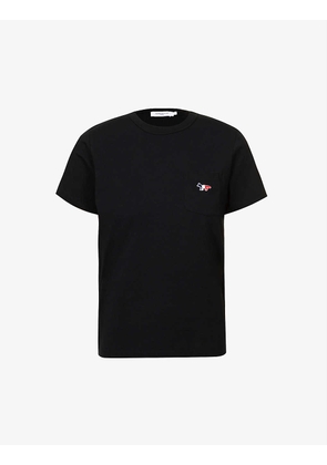 Fox-embroidered cotton-jersey T-shirt