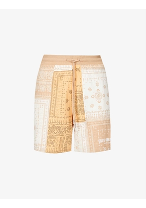 Bandana-print stretch-cotton shorts