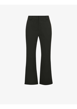 Simone crepe-textured straight mid-rise regular-fit cotton-blend trousers