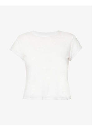 Baby cropped cotton-blend T-shirt