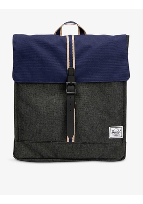 City brand-patch woven backpack