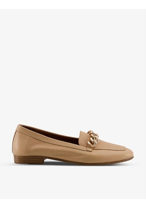 Goldsmith chain-trim leather loafers