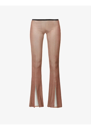 Pam flared-leg mid-rise stretch-woven trousers
