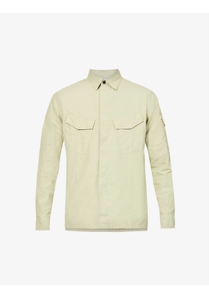 Ripstop brand-patch relaxed-fit cotton-blend overshirt