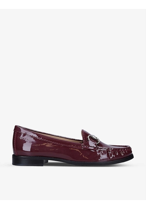 Click buckle-embossed leather loafer