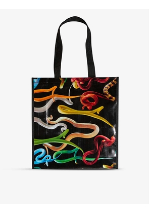 Seletti wears TOILETPAPER Snakes Tiny Grocery woven bag