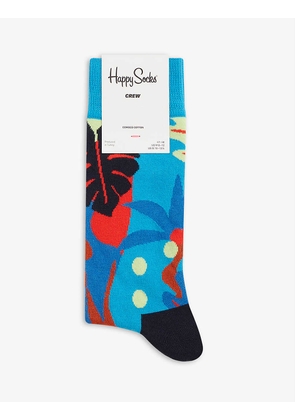 Tropical Garden graphic-print cotton-blend socks